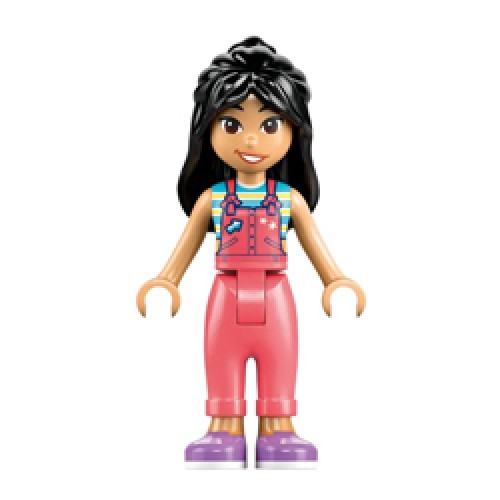 Friends Liann in Vibrant Coral Overalls Minifigure