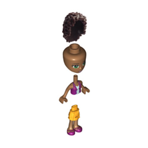 Friends Andrea with Flame Yellowish Orange Layered Skirt and Bright Reddish Violet Vest Top Minifigure