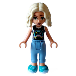 Friends Nova with Black and White Shirt and Video Game Controller Minifigure