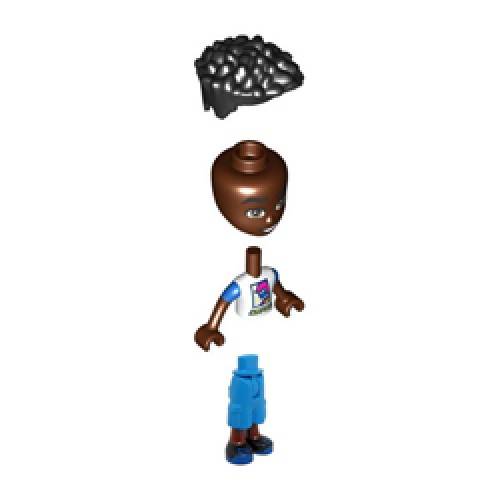 Friends Zac with White and Blue Shirt with Racer and Dark Azur Cropped Trousers Minifigure