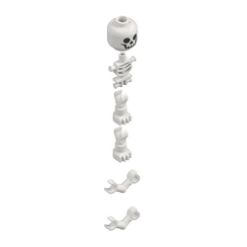 Skeleton - Standard Skull, Bent Arms Horizontal Grip Minifigure