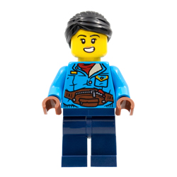 Woman with Dark Azur Jacket Minifigure