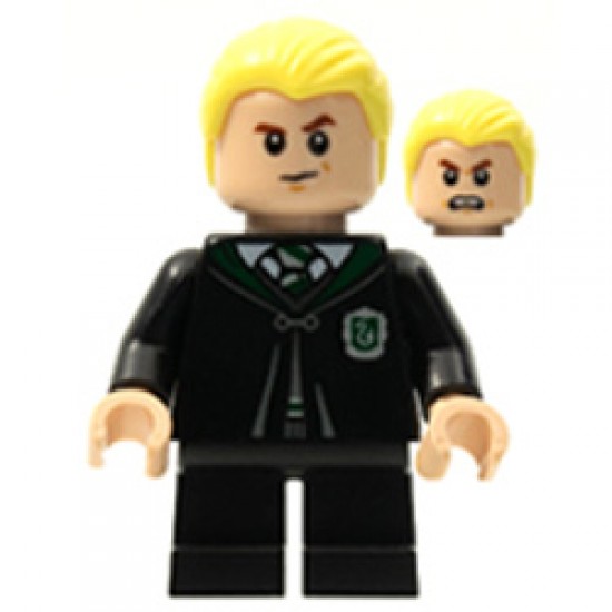 Draco Malfoy with Black Torso Slytherin Robe Minifigure