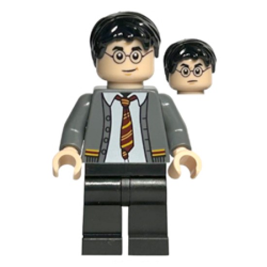 Harry Potter with Dark Bluish Gray Gryffindor Cardigan Sweater Minifigure