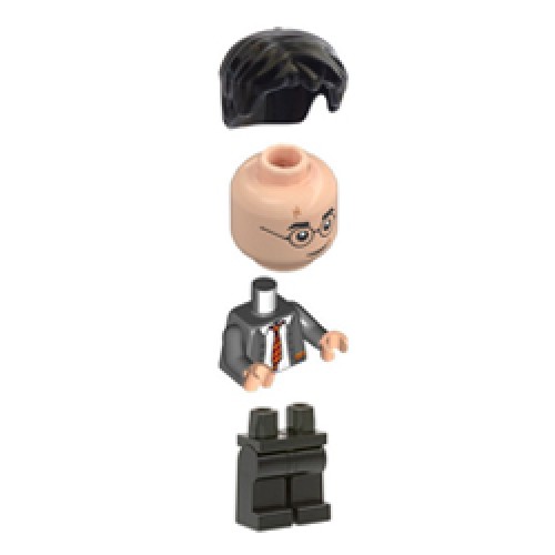 Harry Potter with Dark Bluish Gray Gryffindor Cardigan Sweater Minifigure Harry Potter with Dark Bluish Gray Gryffindor Cardigan Sweater Minifigure