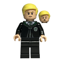 Draco Malfoy with Black Slytherin Robe Minifigure