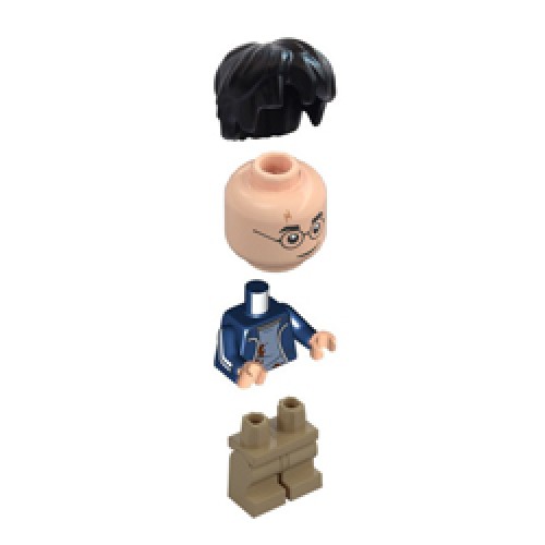 Harry Potter with Dark Blue Open Jacket over Sand Blue Shirt Minifigure