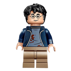 Harry Potter with Dark Blue Open Jacket over Sand Blue Shirt Minifigure
