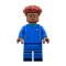 Female Soccer Player in Bright Blue Uniform, Medium Brown Skin, Dark Red Hair Minifigure