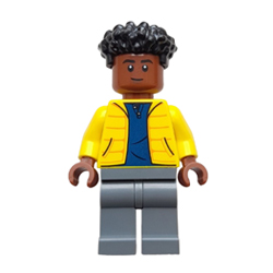 Darius Bowman with Bright Yellow Jacket over Earth Blue Shirt Minifigure