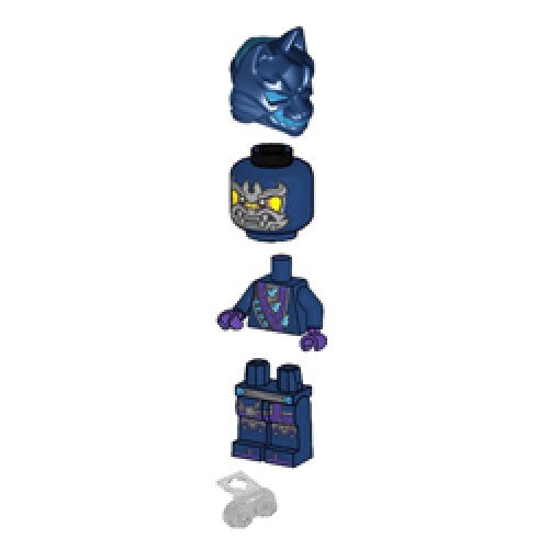 Wolf Mask Claw Warrior with Earth Blue and Dark Azur Mask and Neck Bracket Minifigure