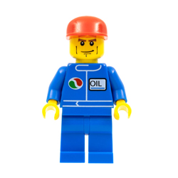 City Octan in Bright Blue Top with Bright Red Cap and Chin Dimple Minifigure