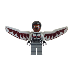 Falcon with Medium Stone Grey and Dark Red Wings Minifigure