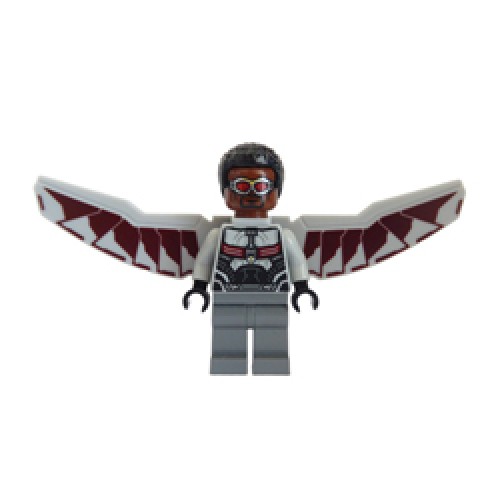 Falcon with Medium Stone Grey and Dark Red Wings Minifigure