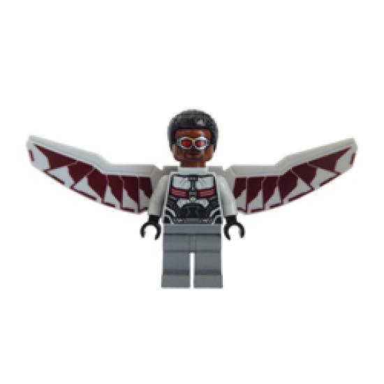 Falcon with Medium Stone Grey and Dark Red Wings Minifigure
