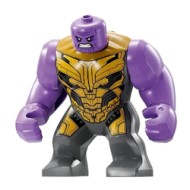 Large Figure Thanos with Dark Stone Grey Outfit and Gold Armor Minifigure