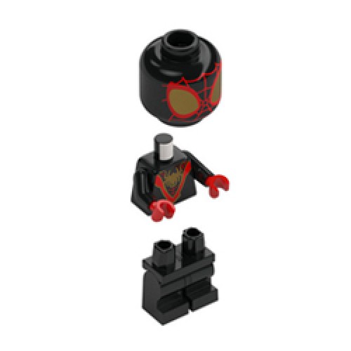 Spin Miles Morales Spider-Man with Gold Spider Logo Minifigure