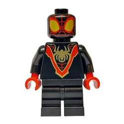 Spin Miles Morales Spider-Man with Gold Spider Logo Minifigure