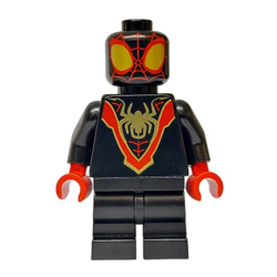 Spin Miles Morales Spider-Man with Gold Spider Logo Minifigure