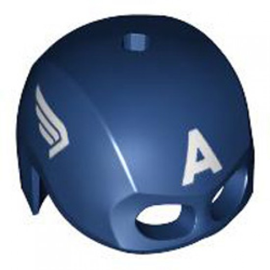 Captain America - Earth Blue Suit, Reddish Brown Hands, Helmet Minifigure